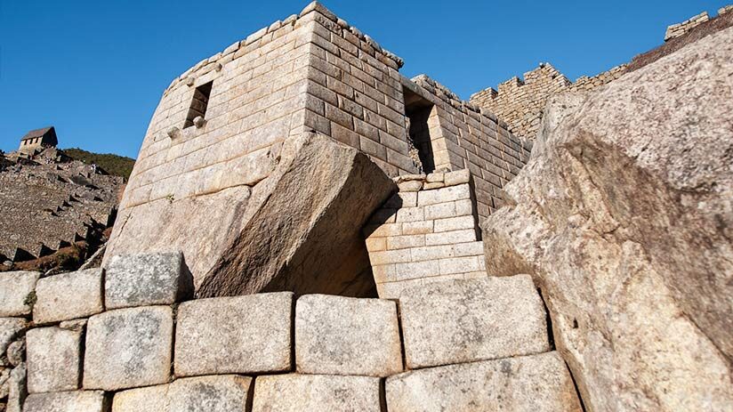 visiting machu picchu temple of the sun