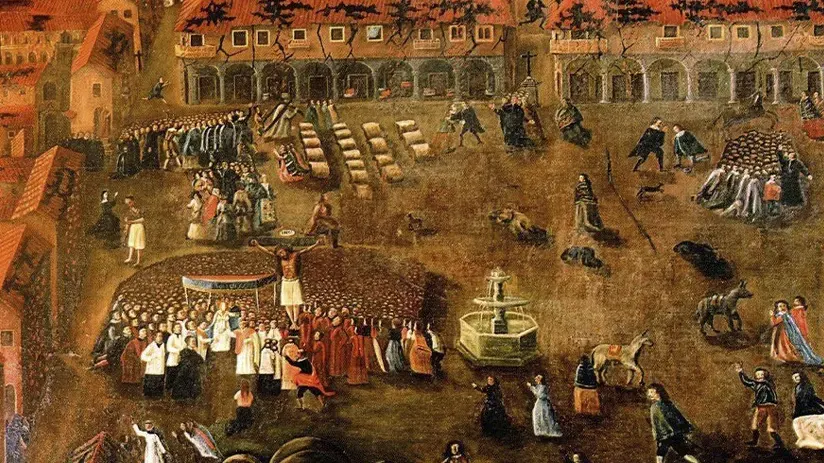 religious procession in main square cusco