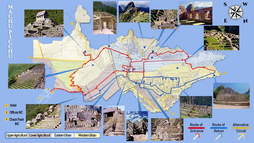 Detailed map of Machu Picchu | Blog Machu Travel Peru