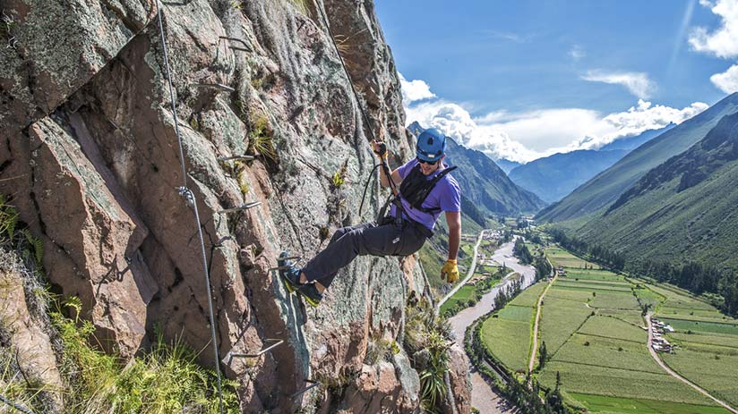 sacred valley peru skylodge via ferrata climbing