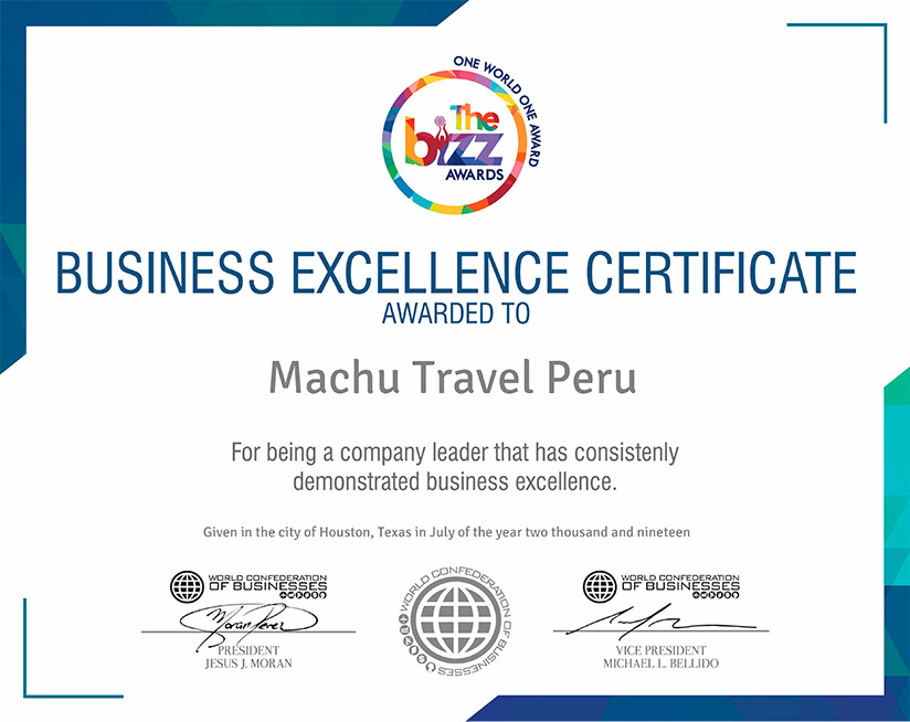 the bizz awards machu travel peru