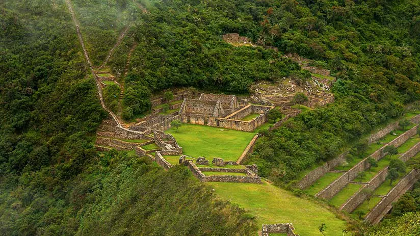 ancient ruins in peru choquequirao