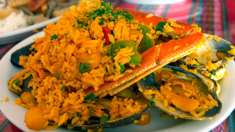 arroz con mariscos in peruvian seafood