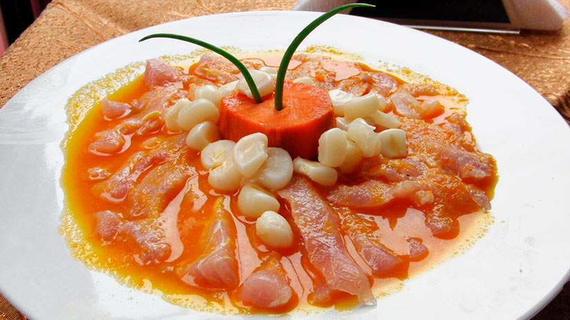 tiradito in the peruvian seafood