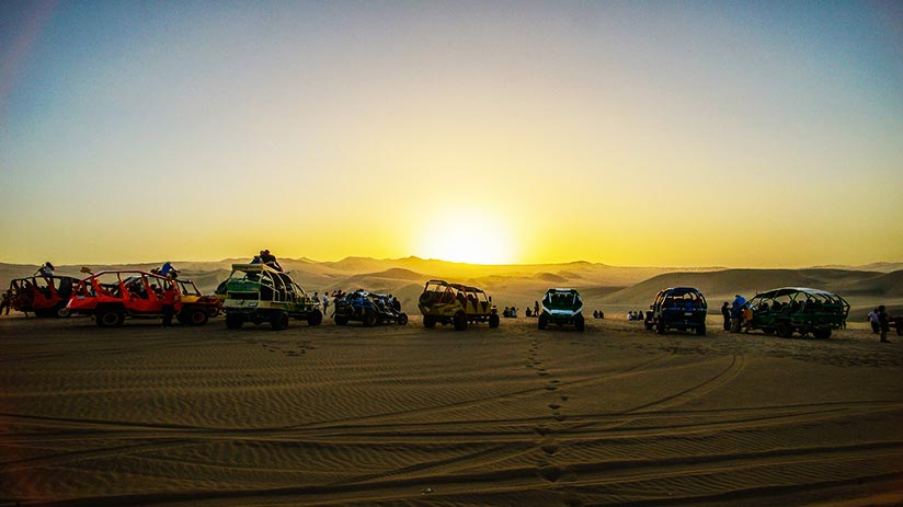 sunset in huacachina