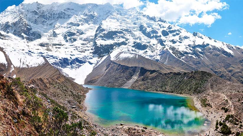 humantay lake in hiking in peru