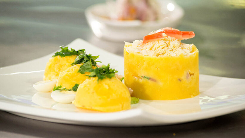 causa with peruvian potatoes