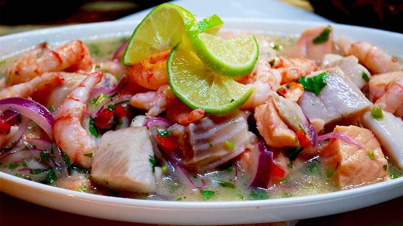 peruvian fusion food of ceviche