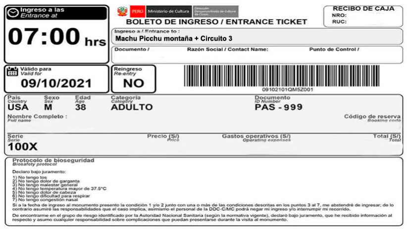 machu picchu mountain ticket