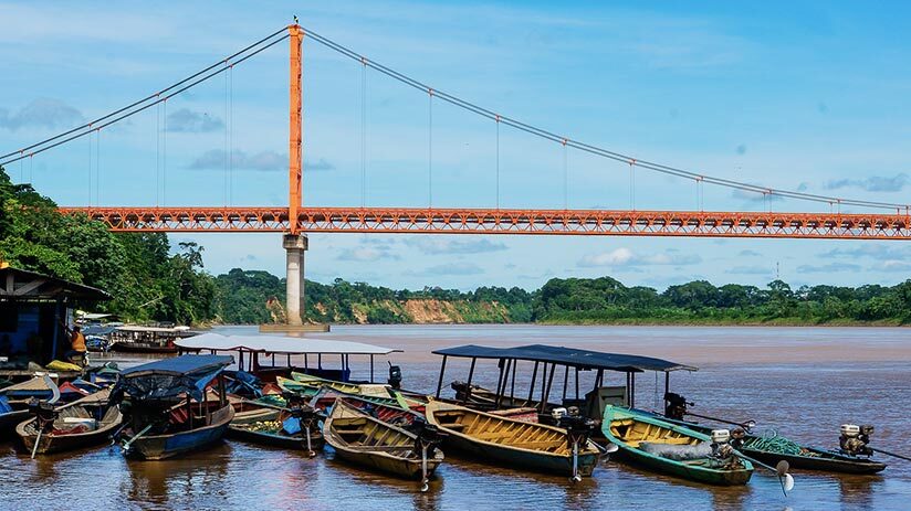 puerto maldonado bridge of amazon in peru