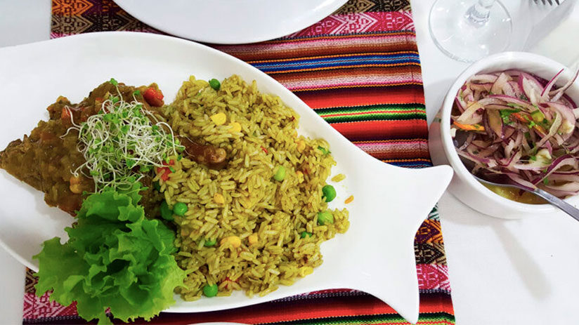 arroz con pato peruvian food