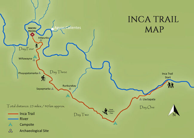 Machu Picchu Trail Map Inca Trail Map To Machu Picchu | Blog Machu Travel Peru