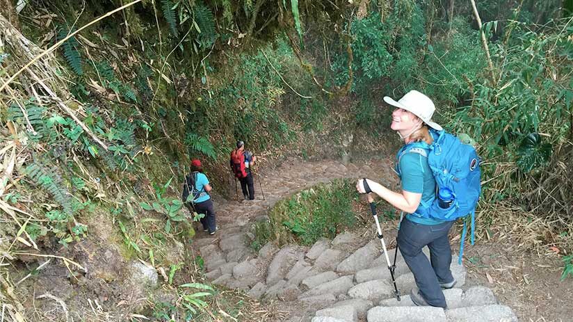 inca trail to machu picchu stairways