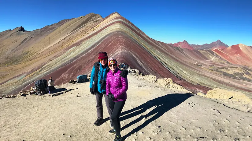 rainbow mountain hiking in peru