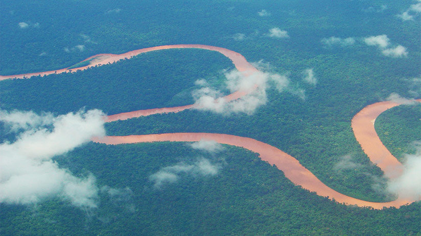 river in tambopata national reserve