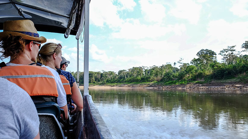 river cruise in tambopata national reserve