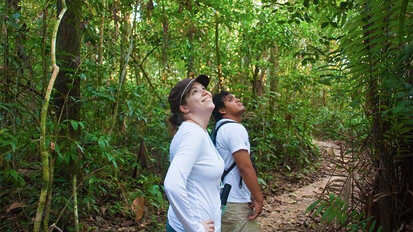 walking in tambopata national reserve