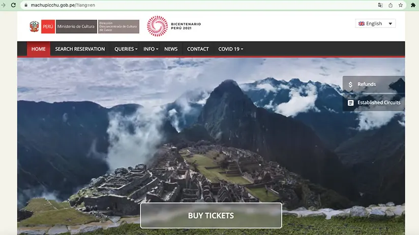 machu picchu tickets web