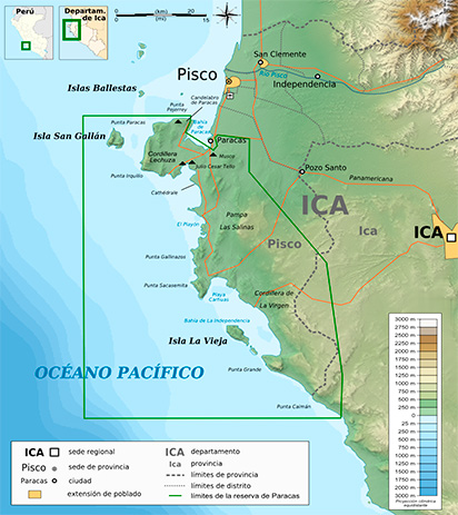 paracas national reserve map