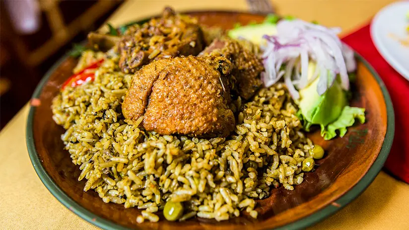 rice with chicken peruvian food