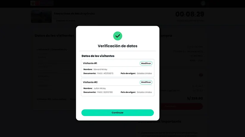machu picchu ticket system validation