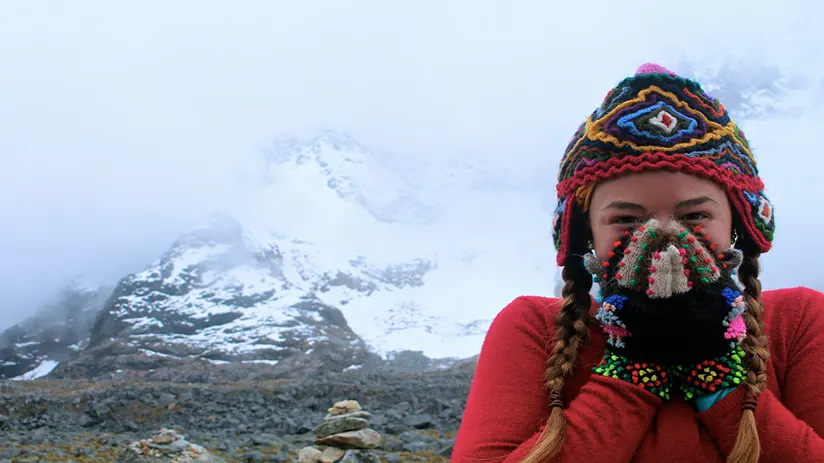 Tourist in trek Machu Picchu