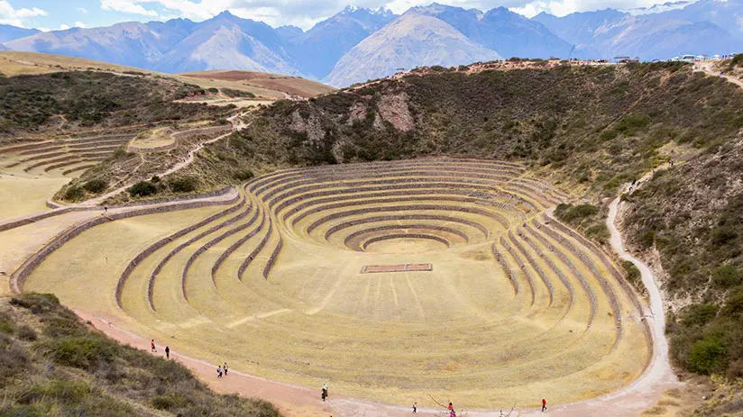 Ancient ruins in Peru Maras Moray