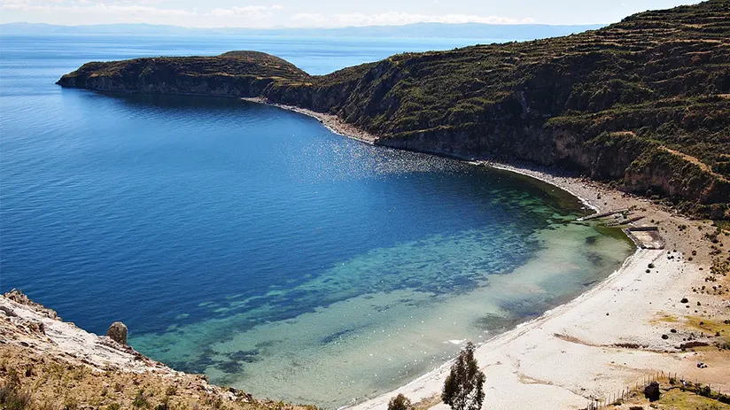 Sun Island in the Lake Titicaca