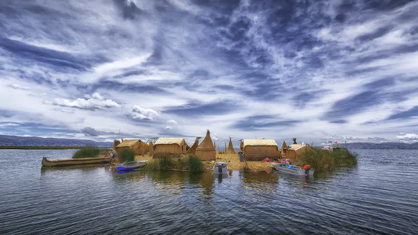 Uros Island in the Lake Titicaca