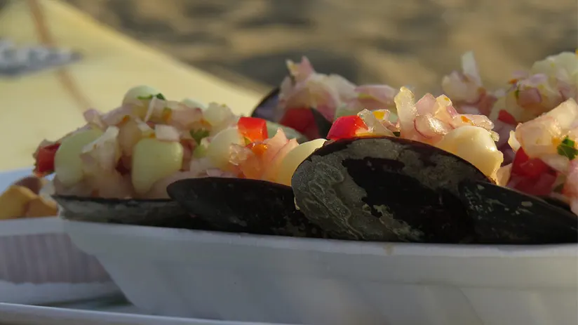 Choritos a la chalaca Peruvian seafood dishes