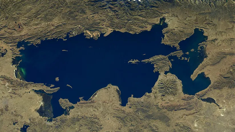 Lake Titicaca satellite view