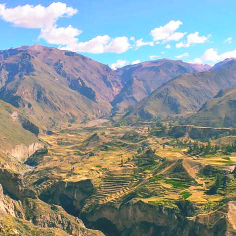 Colca Canyon is located around 100 miles