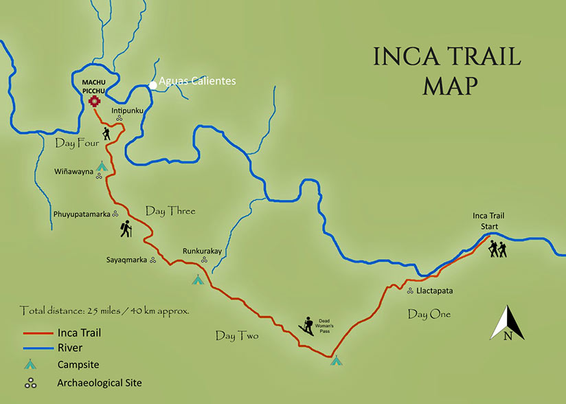 Inca trail map