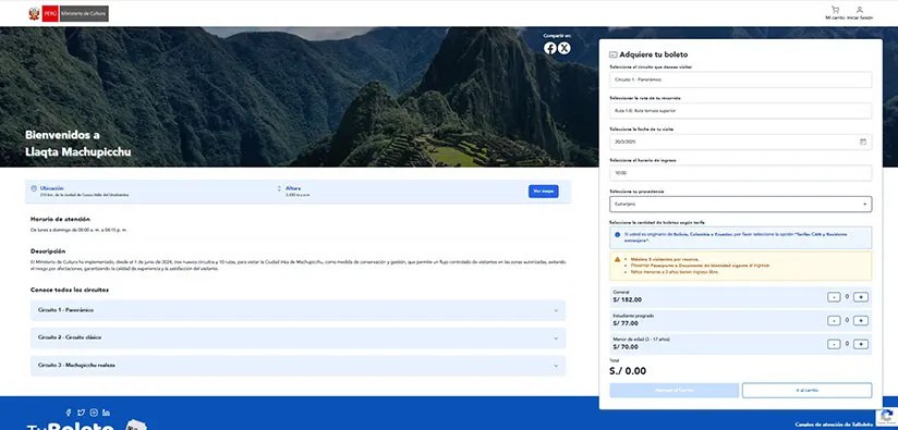 How to buy a Machu Picchu tickets step 6